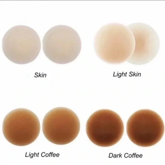 2 Pack Sticky Adhesive Silicone Nipple Covers- Reusable Nipple Covers Light Skin - Picture 5 of 8